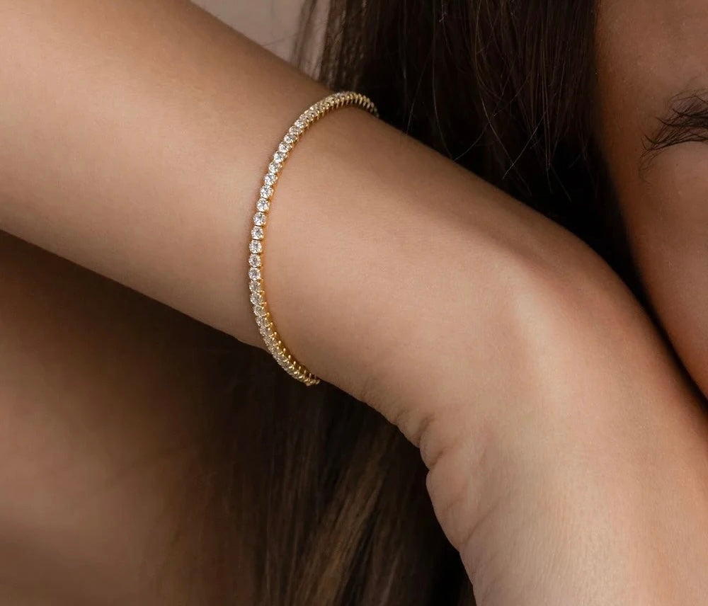 Zoey Tennis Gold Bracelet