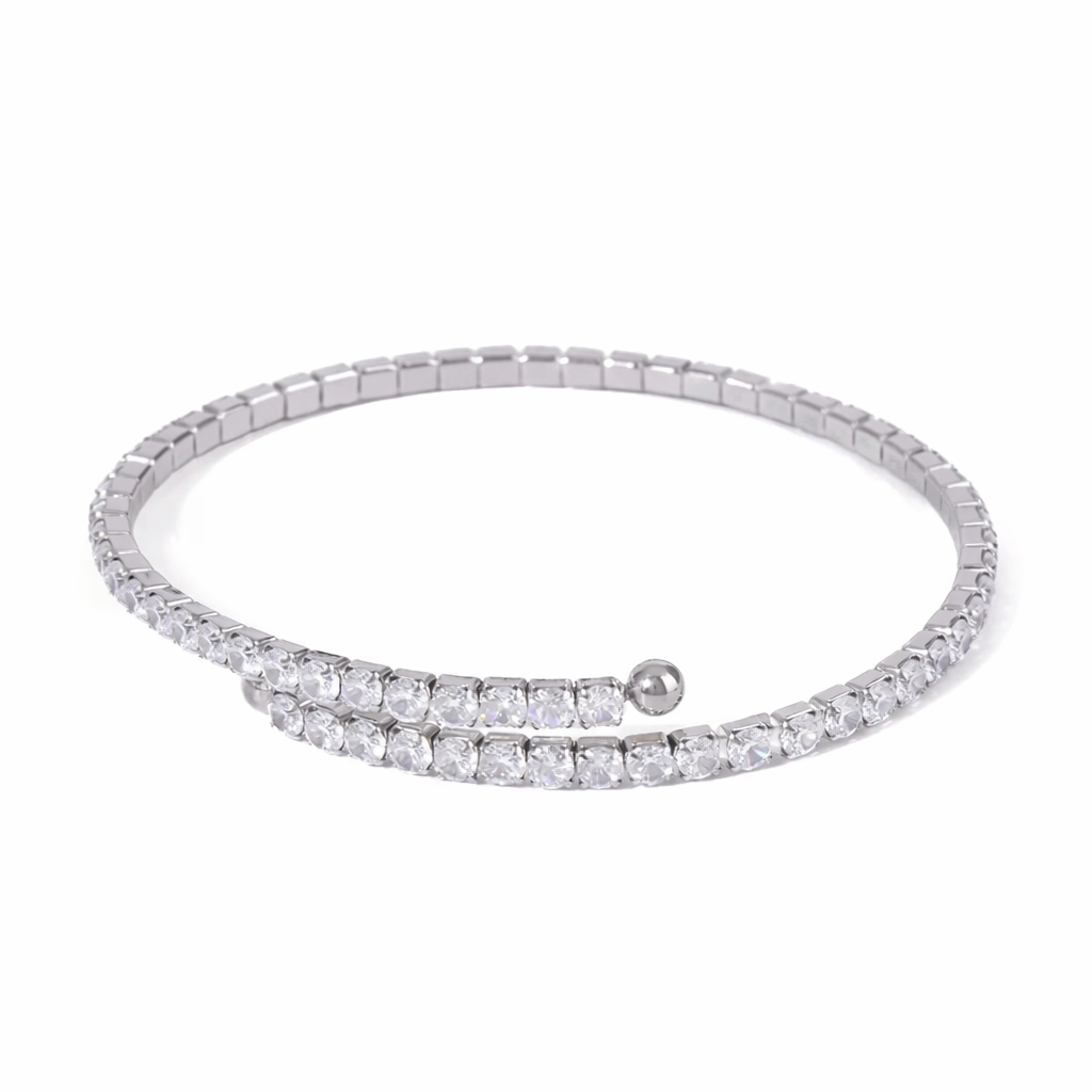 Rema Tennis Bangle | Silver