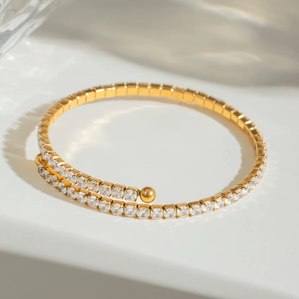 Rema Tennis Bangle | Gold