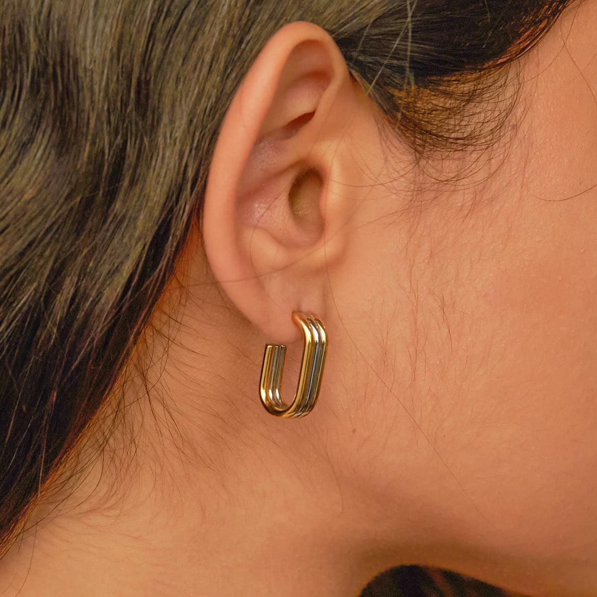 Amira Silver & Gold Earrings