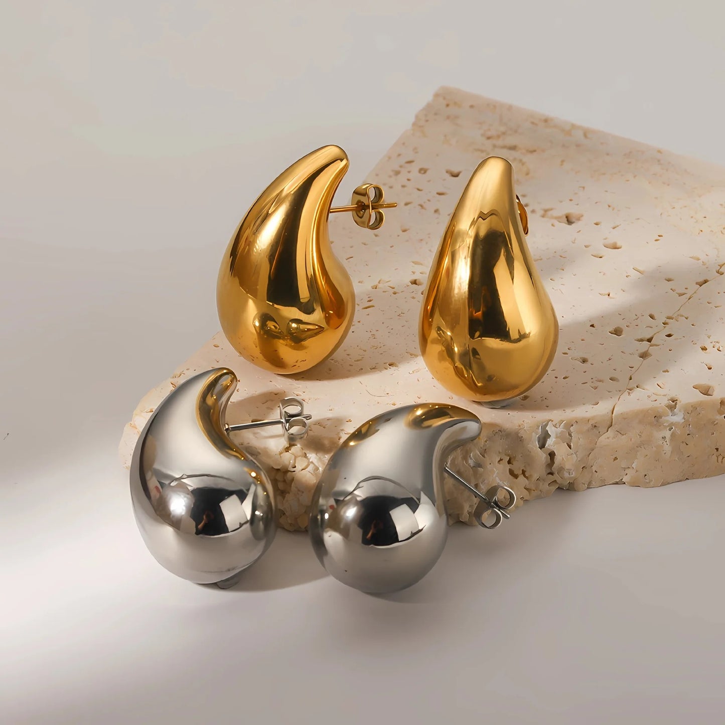 Tear Drop Silver Earrings