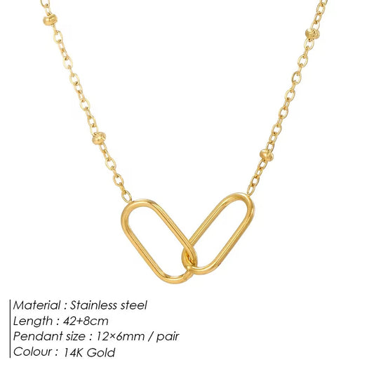 Daisy Interlock Necklace | 14K Gold Plated