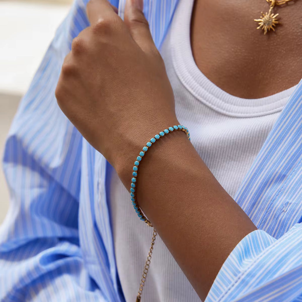 Blue Tennis Bracelet