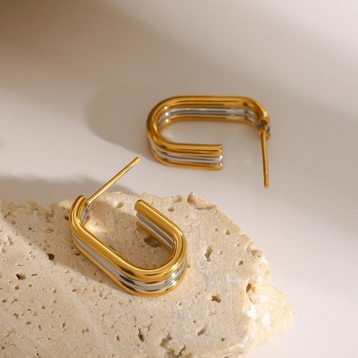 Amira Silver & Gold Earrings